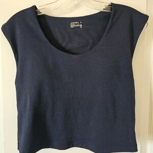 Women's Navy Blue Sleeveless Top With Built In Bra